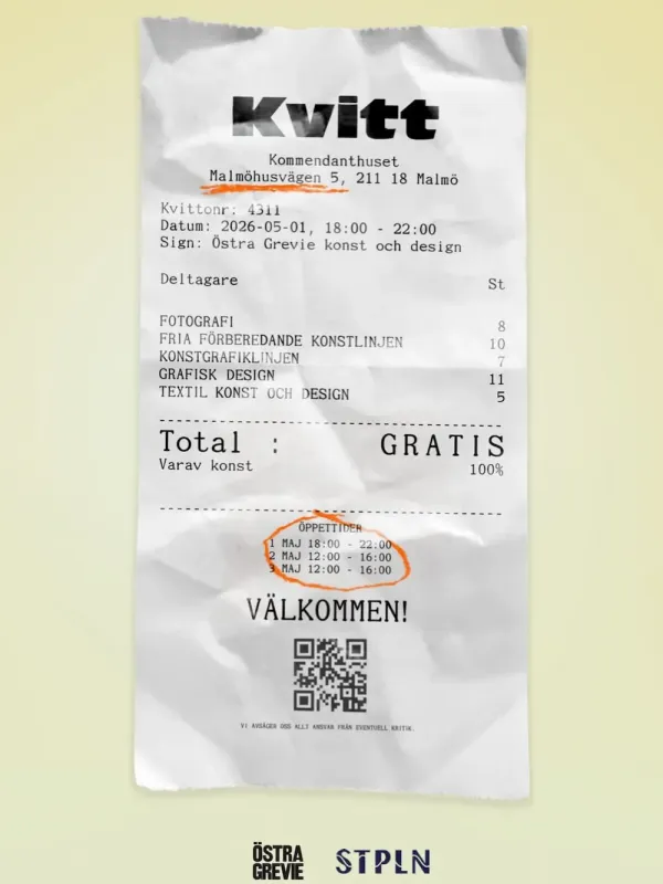 KVITT: Konst- och designlinjernas avgångsutställning från Östra Grevie Folkhögskola